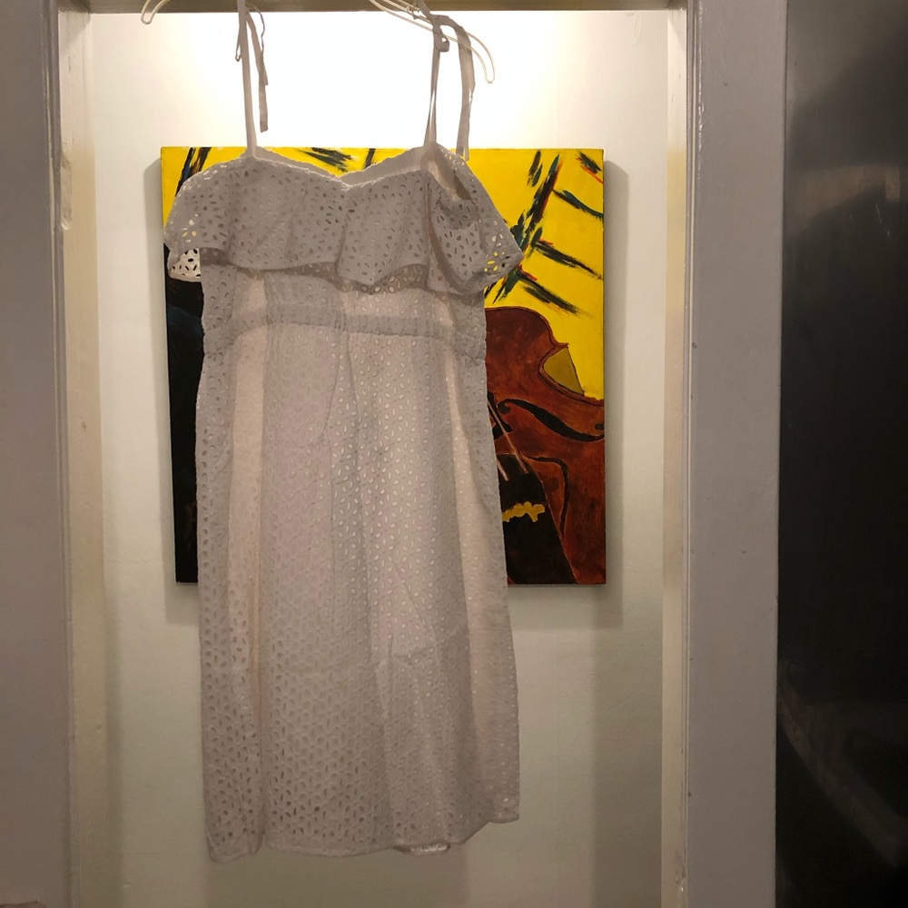 Moda white eyelet strappy dress - new